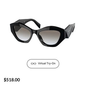 Prada Glossy Black Geometric Sunglasses